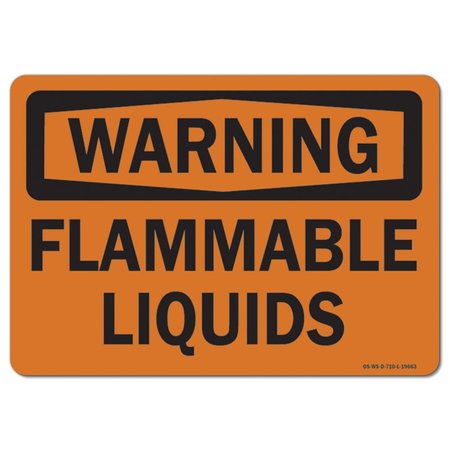 SIGNMISSION Safety Sign, OSHA Warning, 18" Height, 24" Width, Rigid Plastic, Flammable Liquids, Landscape OS-WS-P-1824-L-19663